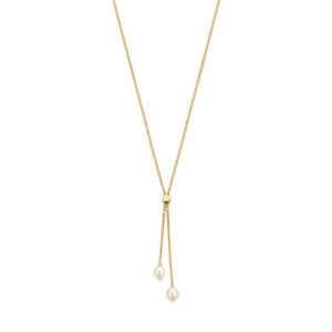 y-collier parels 41 + 2 + 2 cm 14K geelgoud