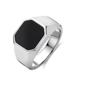zegelring onyx zilver gerhodineerd