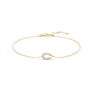 9k armband druppel zirkonia 16,5 - 17,5 - 18,5 cm 9K geel