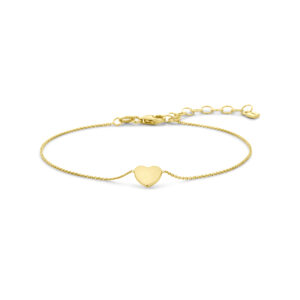 9k armband hartje 16 + 3 cm 9K geel