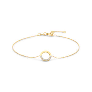 9k armband zirkonia 16,5 - 17,5 - 18,5 cm 9K geel