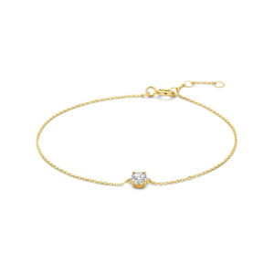 9k armband zirkonia 16,5 - 17,5 - 18,5 cm 9K geel
