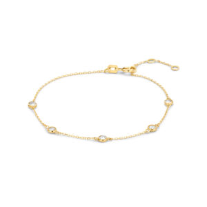 9k armband zirkonia 17 - 18 - 19 cm 9K geel