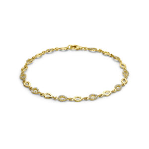 9k armband zirkonia 4,2 mm 19 cm 9K geel