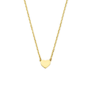 9k collier hartje 41 - 43 - 45 cm 9K geel