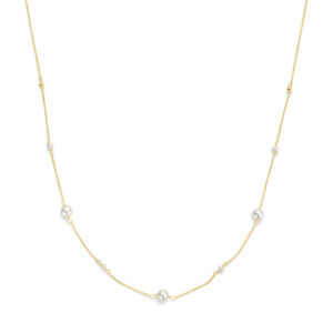 9k collier parels 41 - 43 - 45 cm 9K geel