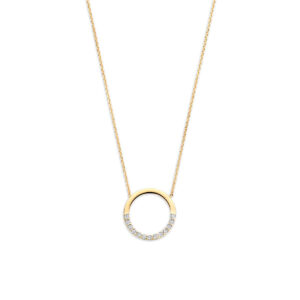 9k collier zirkonia 41 - 43 - 45 cm 9K geel