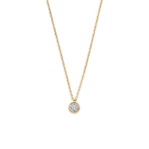 9k collier zirkonia 41 - 43 - 45 cm 9K geel