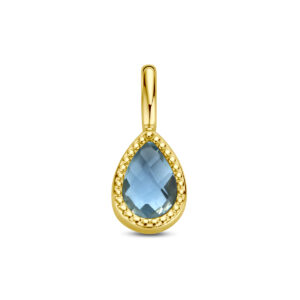 9k hanger blauw topaas 7,5 mm 9K geel