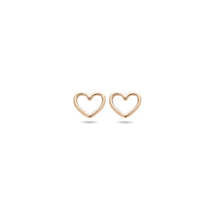 9k oorknoppen hart 5 mm 9K rosé