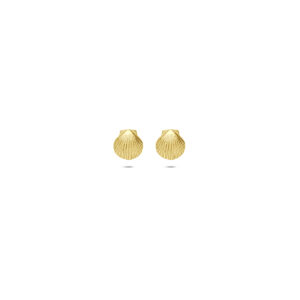 9k oorknoppen schelp 4,5 mm 9K geel
