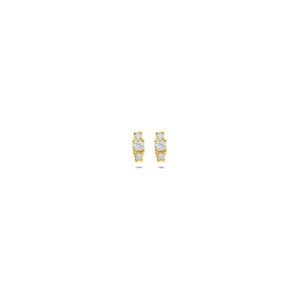9k oorknoppen zirkonia 4,5 mm 9K geel