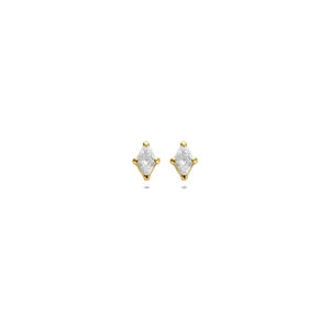 9k oorknoppen zirkonia 5,5 mm 9K geel