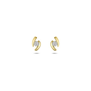 9k oorknoppen zirkonia 6 mm 9K geel