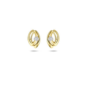 9k oorknoppen zirkonia 8,5 mm 9K geel