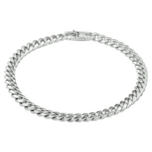 armband gourmette 6 zijdes geslepen 4,8 mm 19 cm zilver gerhodineerd