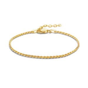 armband koord 1,7 mm 16 + 3 cm 3 micron zilver verguld (geel)