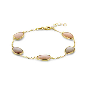armband maanstenen 17 + 2 cm 14K geelgoud