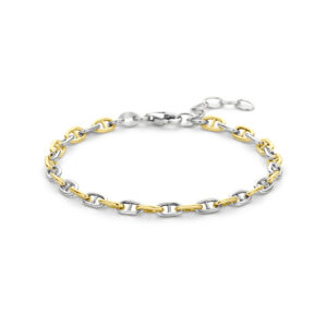 armband marine ronde buis 4,0 mm 16 + 3 cm 3 micron zilver verguld (geel/rhodium)