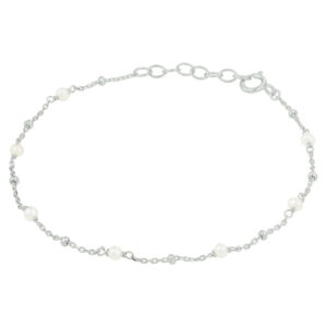 armband parel 16,5 + 2 cm zilver gerhodineerd