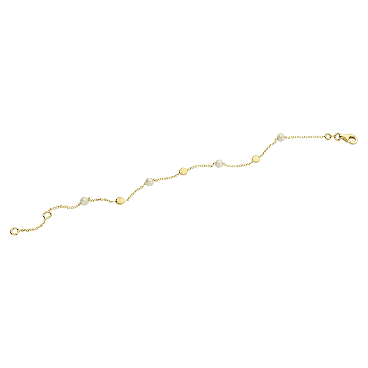 armband parel 17 - 19 cm 14K geelgoud - Afbeelding 2