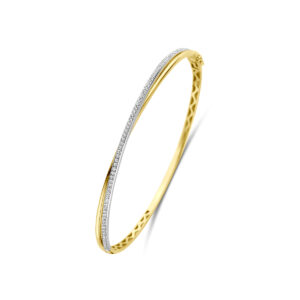 bangle scharnier diamant 0.37ct h si 4 x 60 mm 14K bicolor goud geel/wit