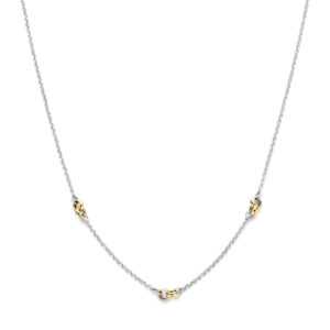collier 41 + 4 cm 3 micron zilver verguld (geel/rhodium)