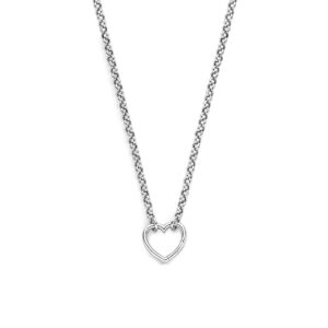collier connector hartje 46 cm zilver gerhodineerd