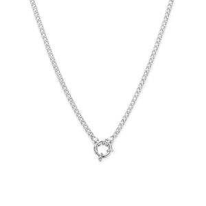 collier groot veerslot 3,7 mm 45 cm zilver gerhodineerd
