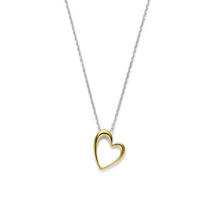 collier hart 41 + 4 cm 3 micron zilver verguld (geel/rhodium)