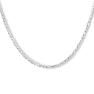 collier koord 1,7 mm 40 + 4 cm zilver gerhodineerd
