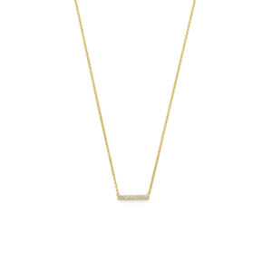 collier lab grown diamant 0.04ct f vs 40 + 2 + 2 cm 14K geelgoud