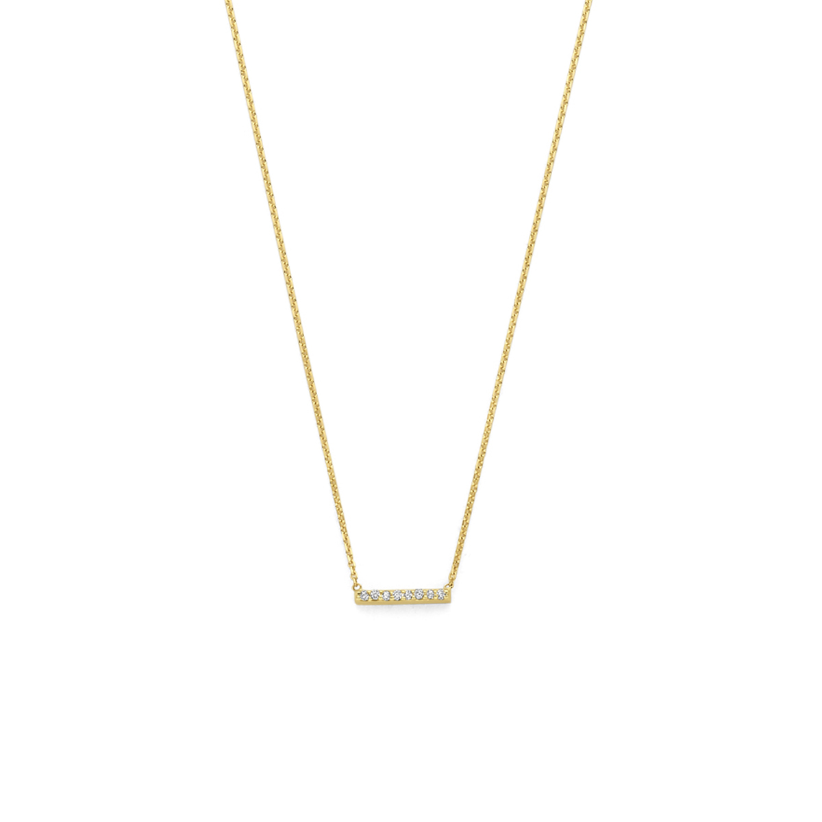 collier lab grown diamant 0.04ct f vs 40 + 2 + 2 cm 14K geelgoud