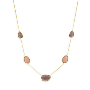 collier maanstenen 42 - 44 - 46 cm 14K geelgoud