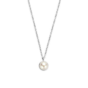 collier parel 42 + 3 cm zilver gerhodineerd