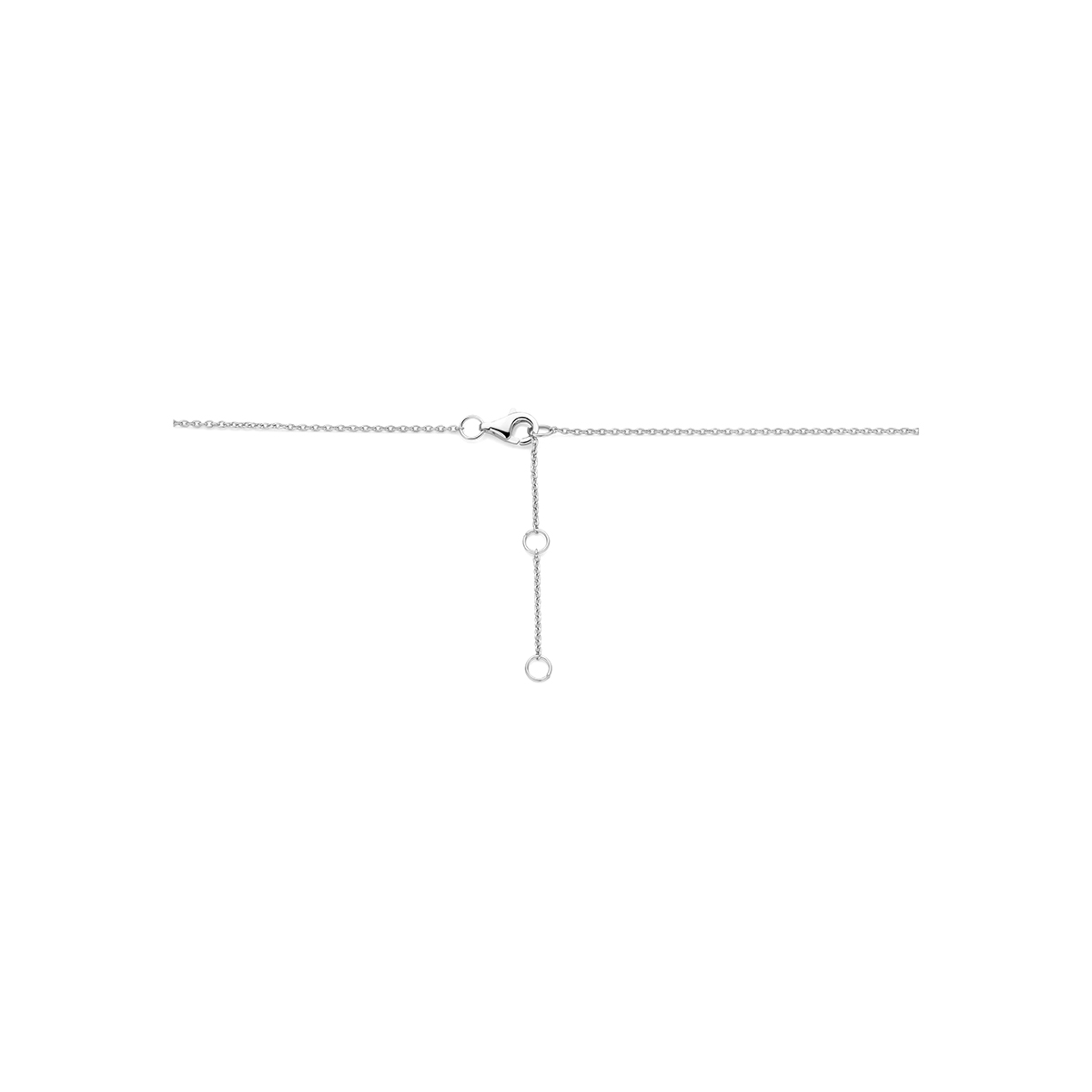 collier rondje en hartje zirkonia 41 - 43 - 45 cm zilver gerhodineerd - Afbeelding 3