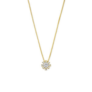 collier rozet zirkonia 40 - 42 - 44 cm 14K geelgoud