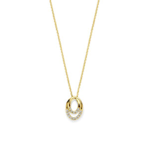 collier zirkonia 40 - 42 - 44 cm 14K geelgoud