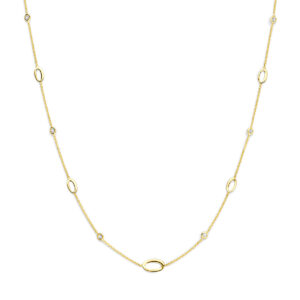 collier zirkonia 41 - 43 - 45 cm 14K geelgoud