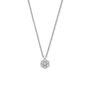 collier zirkonia 41 - 43 - 45 cm zilver gerhodineerd