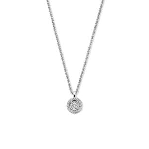 collier zirkonia 41 - 43 - 45 cm zilver gerhodineerd
