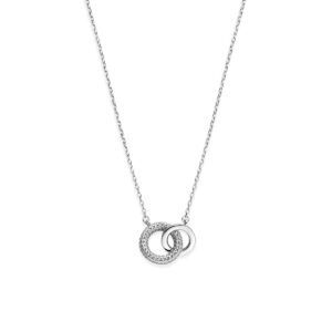 collier zirkonia 41 - 43 - 45 cm zilver gerhodineerd