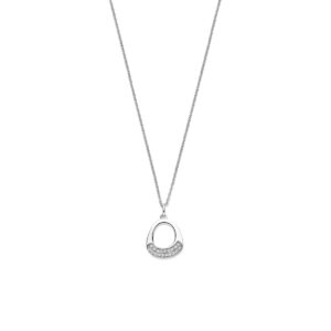 collier zirkonia 41 - 43 - 45 cm zilver gerhodineerd