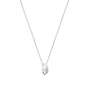 collier zirkonia poli/mat 41 + 4 cm zilver gerhodineerd