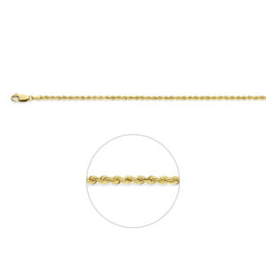 enkelbandje koord 2,7 mm 24 cm 14K geelgoud