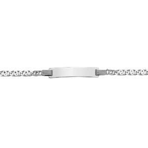 graveerarmband valkenoog plaat 5,0 mm 14 - 16 cm zilver gerhodineerd