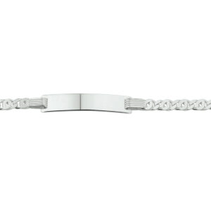 graveerarmband valkenoog plaat 5,0 mm 16 - 18 cm zilver wit