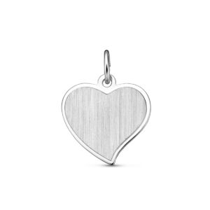 graveerhanger hart poli/mat 14 mm zilver gerhodineerd