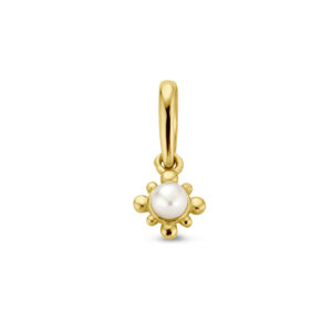 hanger bloem parel 11 mm 14K geelgoud