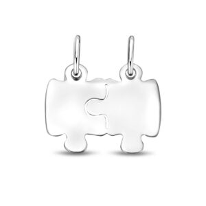 hanger breekplaatje puzzel 16 mm zilver gerhodineerd